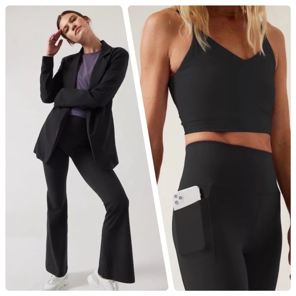 Athleta Pants - NWT Athleta salutation stash flare pant pockets black size 1X